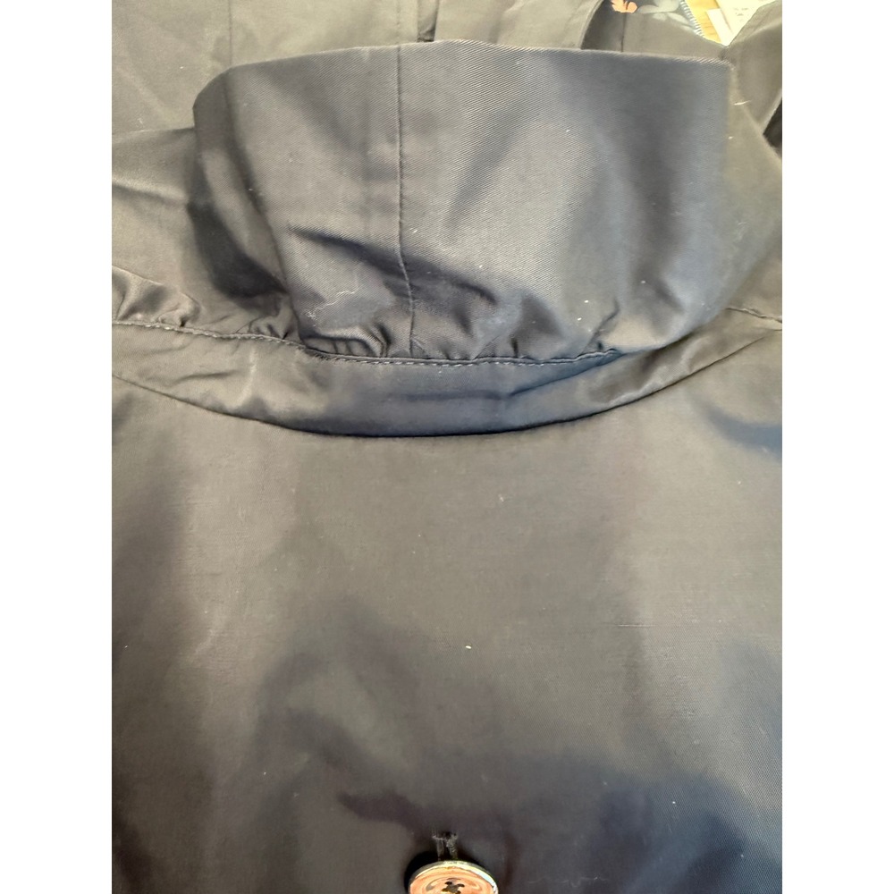 White House Black Market Black Ruffle Collar Belted Trench Jacket Size M - Picture 9 of 14